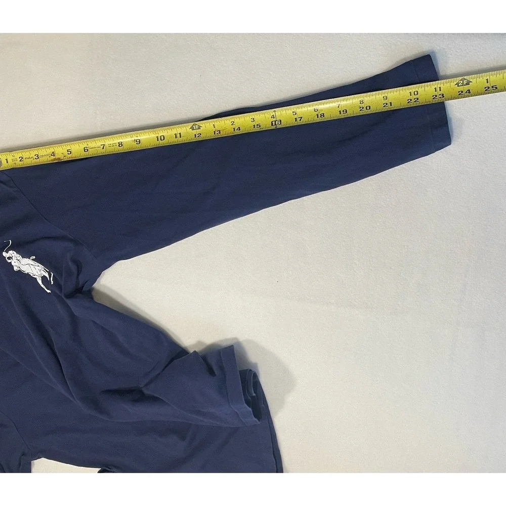 Vintage‎ Polo Ralph Lauren Men's Long Sleeve Custom Fit Y2K Big Pony Navy Size L